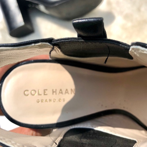 Cole Haan | Black W06974 Basel Open Toe Block Heel - Picture 4 of 11
